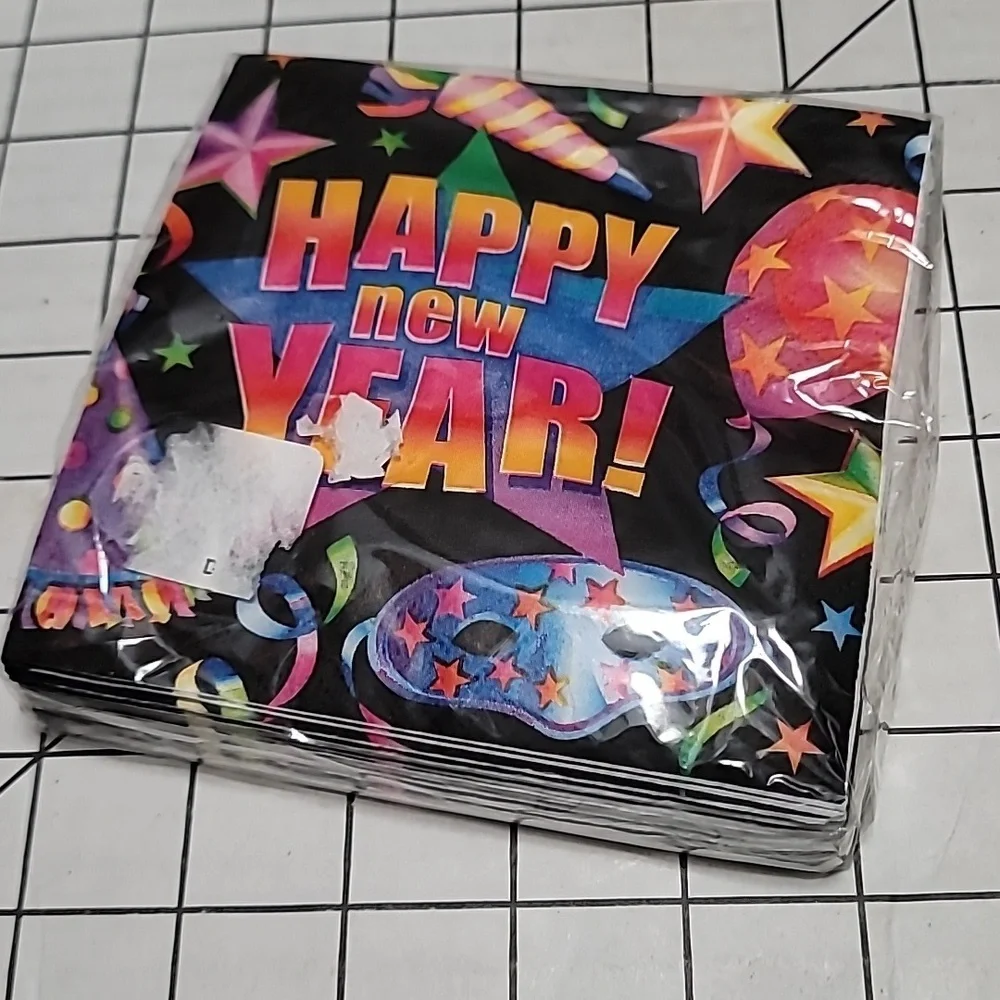 Happy New Year, Paper Beverage Napkins‎ 60390 by Trend Setters 30 CT.  NIP
